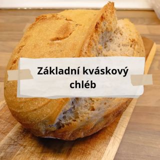 Recept na základní kváskový chléb. Podrobnosti o době kynutí, případně kynutí v lednici, najdete v článku na našem eshopu...